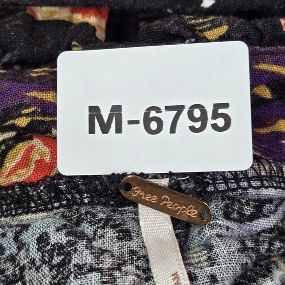 Free‎ People Women Dress 2 Black Linen Blend Beach Party Floral Slip Sleeveless - Picture 2 of 10